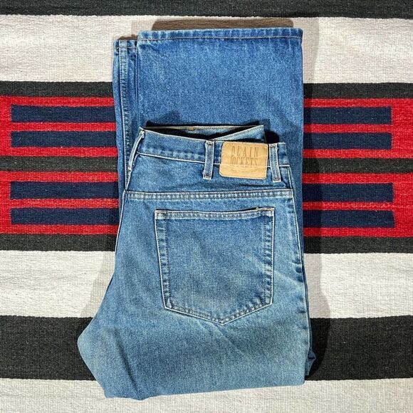 37w 80s Plain Pockets‎ Straight Wide Leg Jeans - Picture 1 of 12